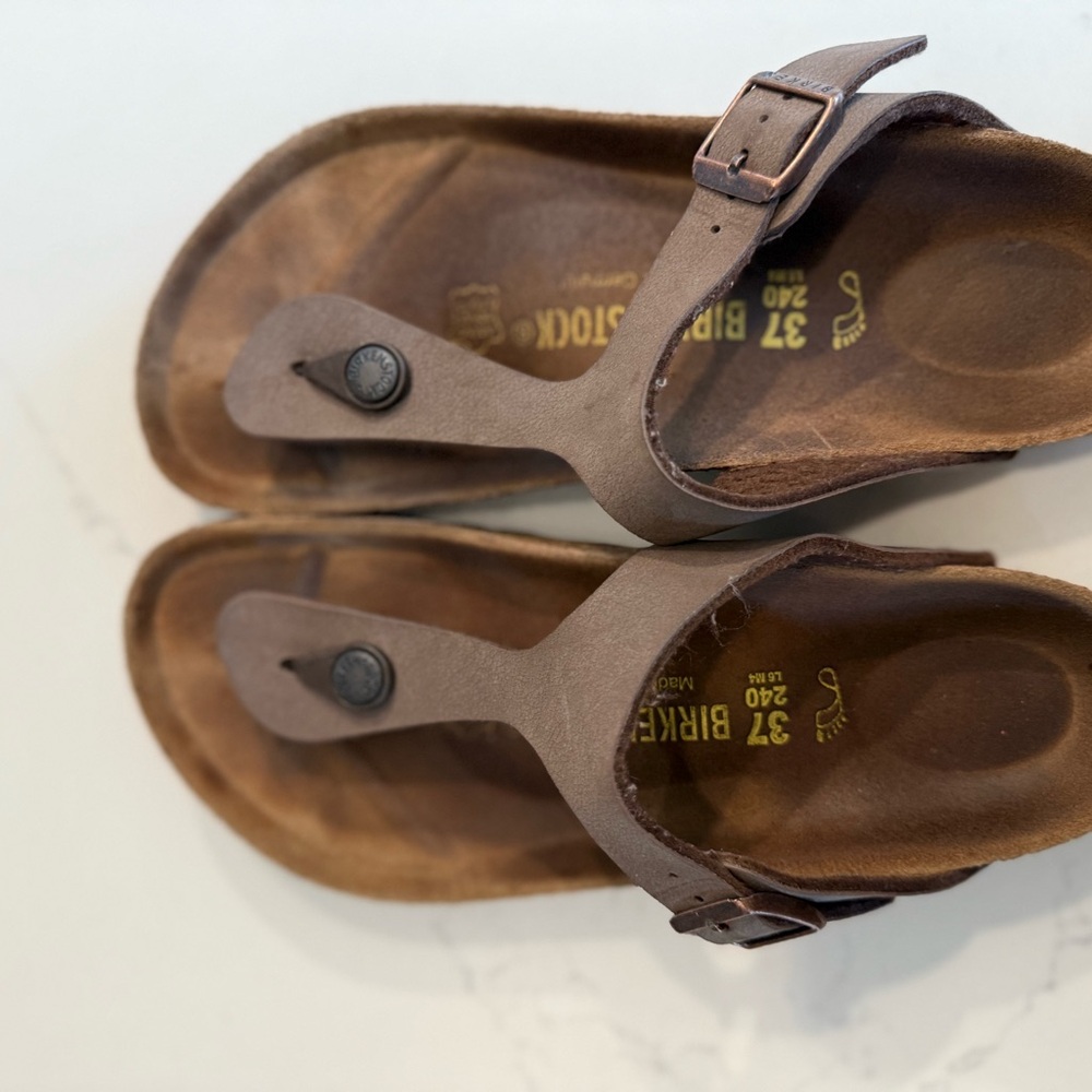 Birkenstock Brown Sandals with Contoured Footbed